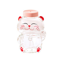 User Friendly Bear Shape Glass Cup With Straw Leak Proof-3 1