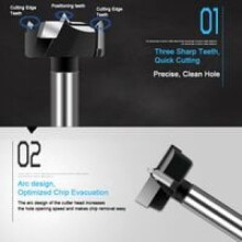 Euro-Hinge Boring Bit, Wide Applications In Hard Wood Drilling, Ideal For Drilling Hidden Hinges And Doors For Wood, Carbide, Clean Holes, For Bench