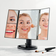 Touch Screen LED Makeup Mirror with 24 Lights 3X Magnification