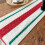 Sturdy Polyester Table Runner Retro-row beard Green on Green 5