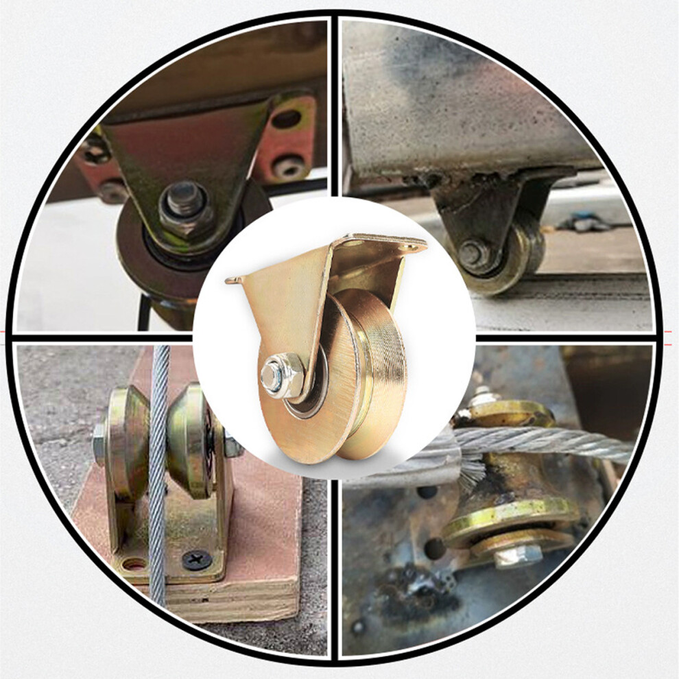 Groove Wheel For Heavy Duty Applications, Galvanized Steel With Stainless Paint Coating For Rust Prevention, 4 Positioning Holes For Easy 9128293318105