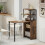 Homcom HOMCOM Foldable Computer Desk, Office Desk for Small Spaces, Rustic Brown 9