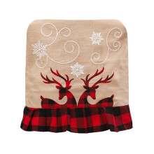 Fundas navideñas para sillas de comedor, fundas para sillas de estilo rústico, decoración de arpillera a cuadros, protectores de sillas de
