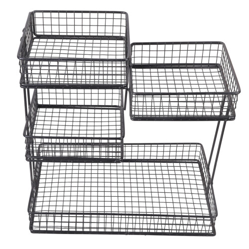 Space Saving 4 Layer Cosmetic Storage Shelf Metal Frame-Black