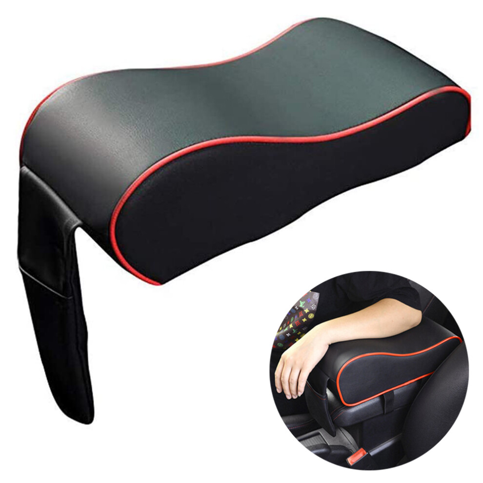 Uni Car Armrest Cushion With Storage Pocket Ergo Shape Soft Memory Foam High-Quality Leather Adj Straps Dual Zone Support Easy Maintenance 9190834260754