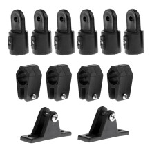 12 Pieces Set 22mm Boat Bimini Top Nylon Fittings - Eye End+Jaw Slide+
