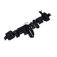 Police Guard Tactical Belt Buckles Black 9 Pouches Utility Security Sy