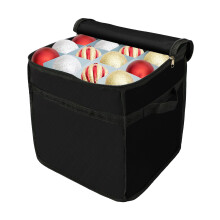 Coffre de rangement pour décorations de Noël, 64 emplacements avec compartiments ajustables, matériau de protection durable, fermeture éclair et