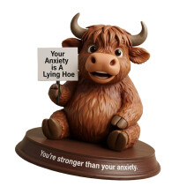 Resins Animal Statues Highlands Cow Figurines Garden Decors-B