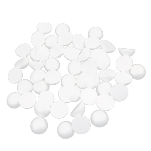 50pcs 5cm White Modelling Craft Polystyrene Foam Balls Hemispheres 2