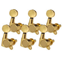 String Tuning Pegs Enclosed Round Button for Acoustic Guitar 6R Gold