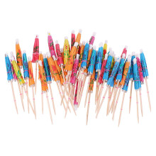 50x Colorful Tropical Parasol Umbrella Snack Cocktail Party Drink Food