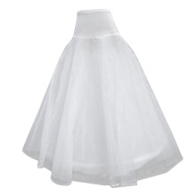 1 Hoop Two Layers Wedding Ball Gown Bone Long Crinoline Petticoat