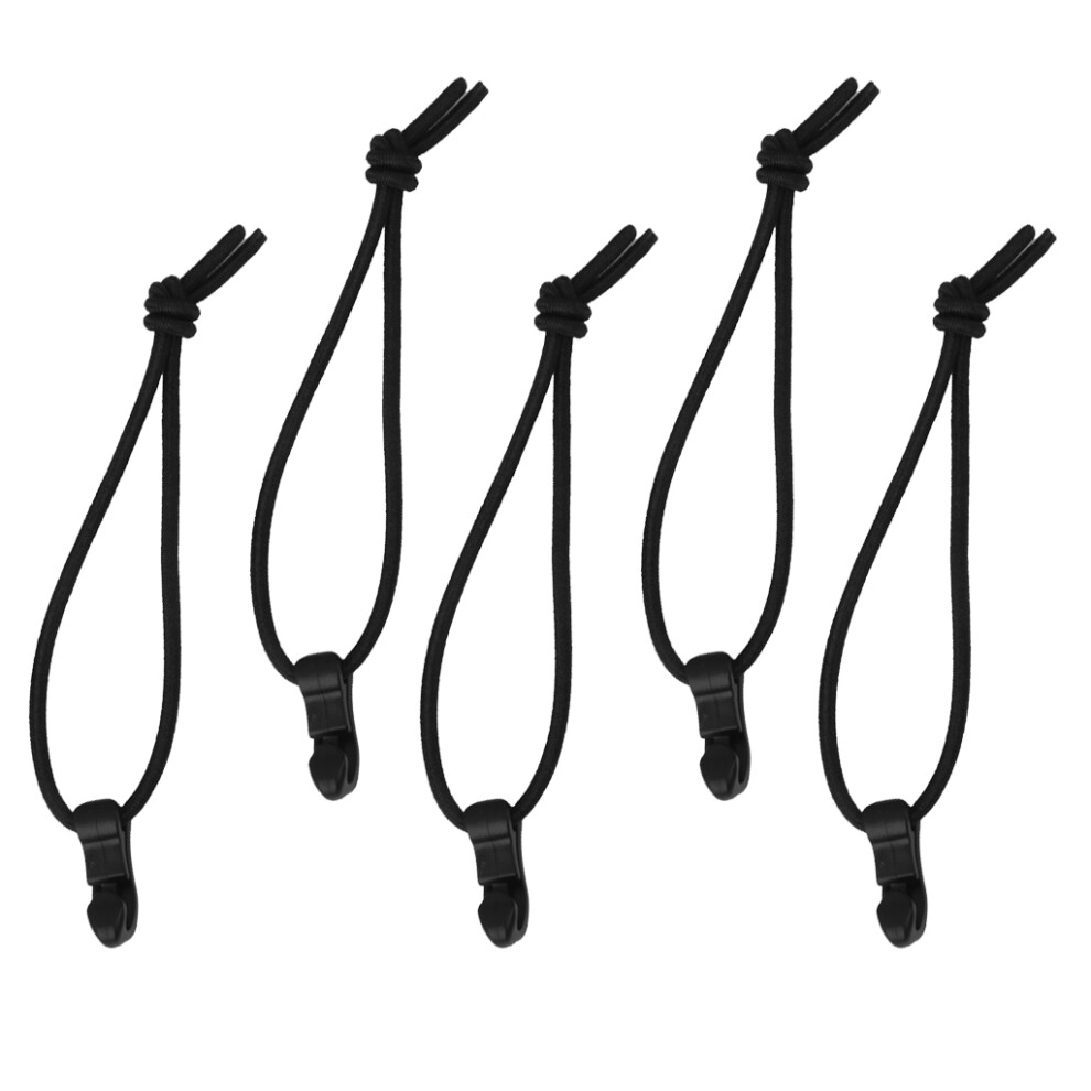 5Pcs Black Elastic Cord Tie Down Buckle Strap For Alpenstock Tripod St 753321336548