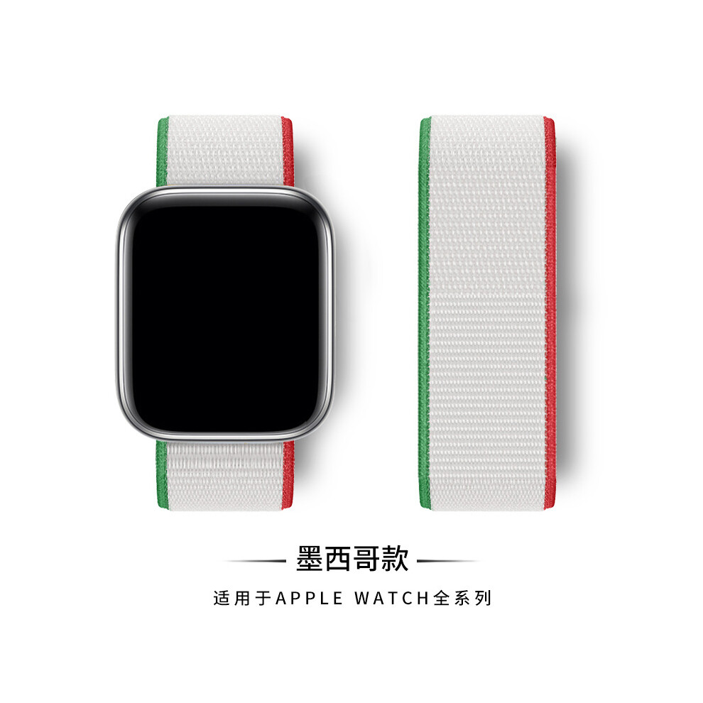(103# Mexico, 44/45/46/49mm) For Apple Watch Nylon Woven Strap Series 8 7 6 5 4 3 2 SE 38/40/41mm & 42/44/45 mm
