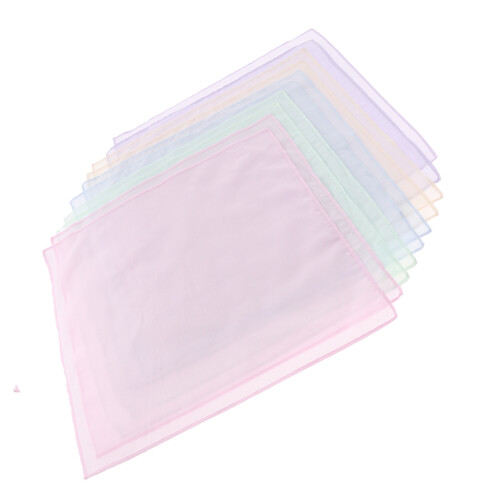 10 Pack Solid Multicolor Handkerchiefs 100% Cotton Classic Hankies 1