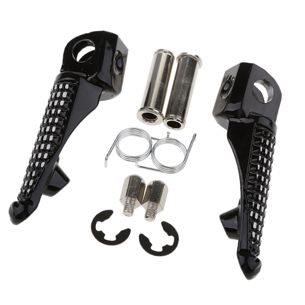 Front Foot Rest Pegs Pedals For Kawasaki Ninja Zx-6R Zx-10R Zx-9 Black 742517925277