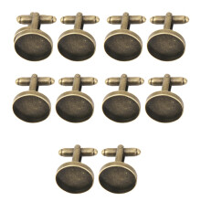 10Pcs 16mm Round Blank Settings Base Pad Cuff Links Cufflinks Antique