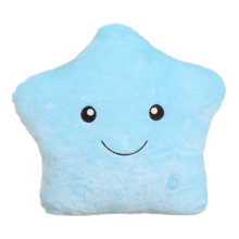Decorative Pillow With Color Changing LED Lights, Soothe Kids Emotions Soft Plush For Night Light Glowing (Blue)