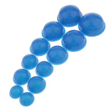 Set of 12 Pieces Silicone Vacuum Cup Body Face Massage Cellulite Cuppi