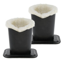 Pack of 2 PU Leather Plush Lined Upright Eyeglasses Holder Stand Pen H