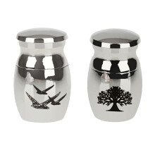 2 Pieces Stainless Steel Cremation Urn Ash Memorial Container Jar 2.5x