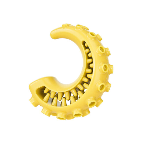 Jouet pour chien tentacule de calmar avec compartiment à-Jaune