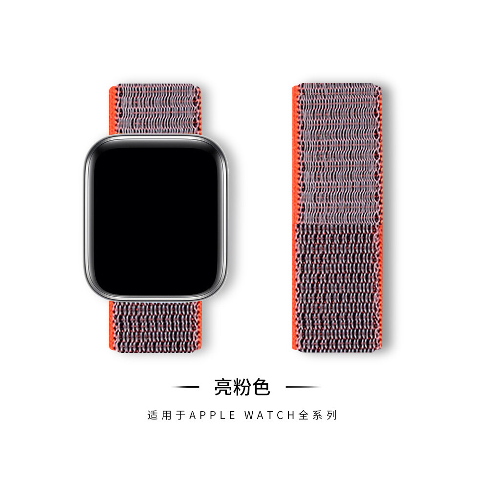 (42# Bright 38/40/41/42Mm) For Apple Watch Nylon Woven Strap Series 8 7 6 5 4 3 2 Se 38/40/41Mm & 42/44/45 Mm Pink 4069369288692