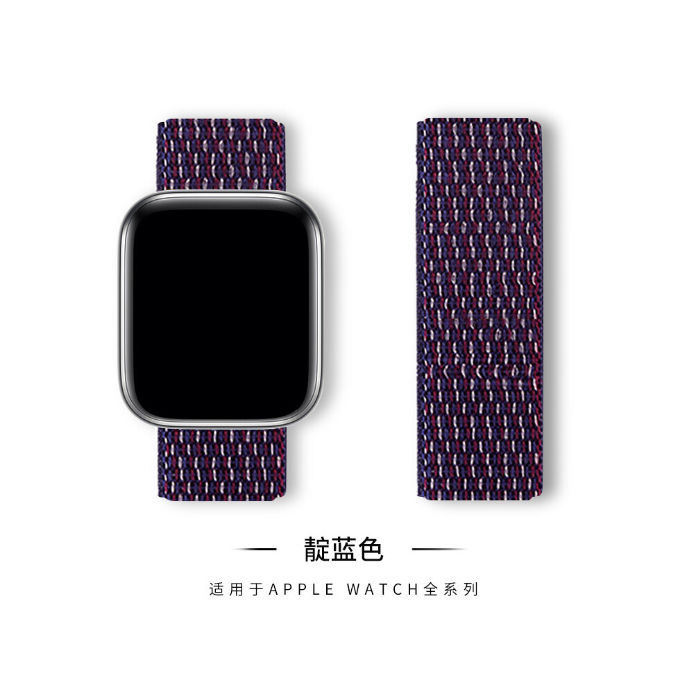 (34# 38/40/41/42Mm) For Apple Watch Nylon Woven Strap Series 8 7 6 5 4 3 2 Se 42/44/45 Mm 38/40/41Mm Indigo 4069369291852