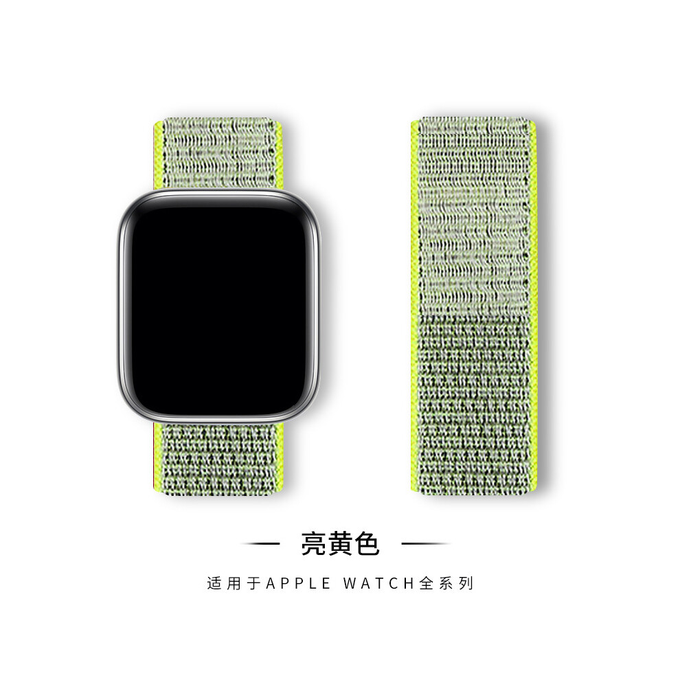 (41# Bright 38/40/41/42Mm) For Apple Watch Nylon Woven Strap Series 8 7 6 5 4 3 2 Se 42/44/45 Mm 38/40/41Mm Yellow 4069369292019