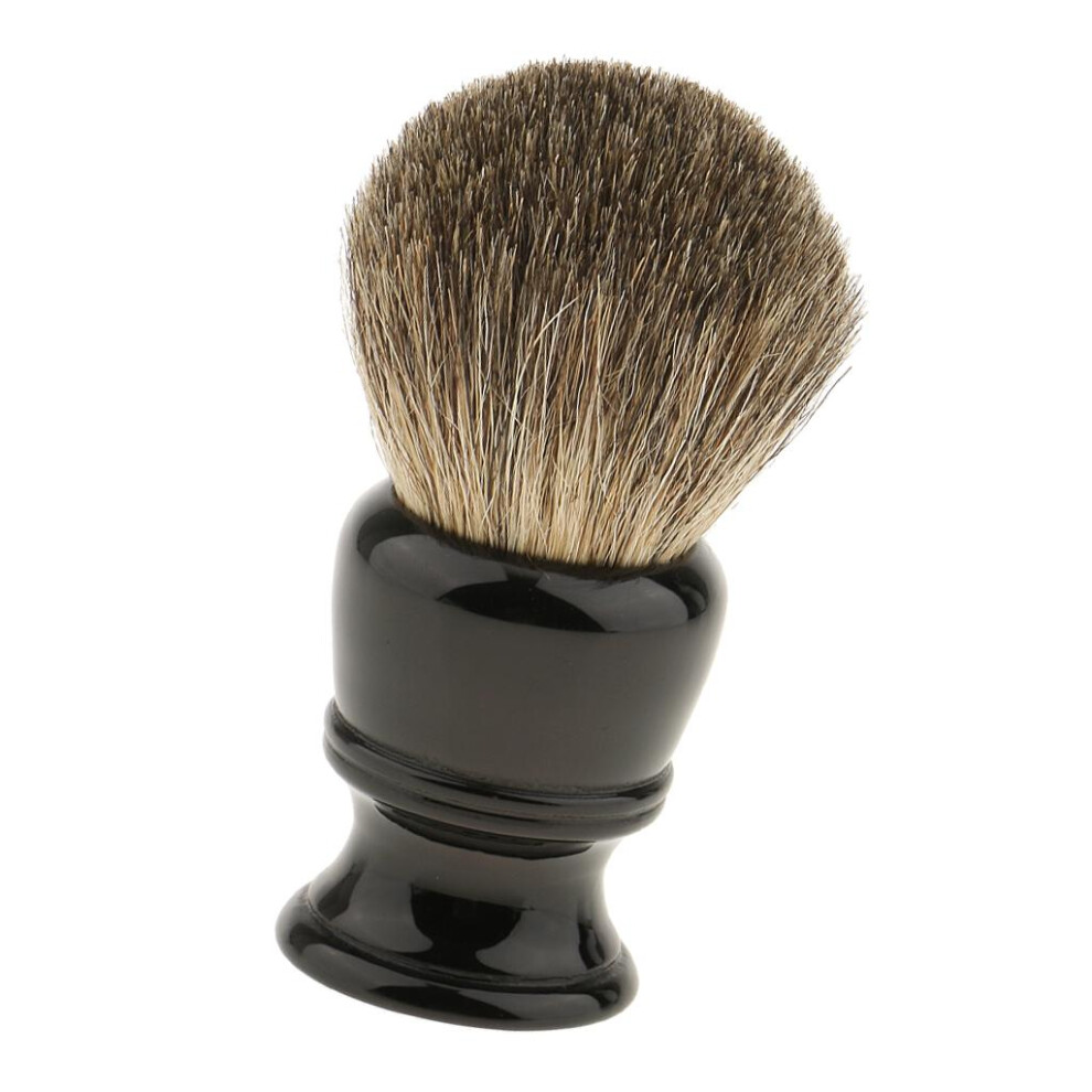 Black Premium Shaving Brush Resin Handle Salon Barber Razor Tool For M