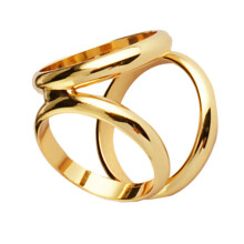 Tricyclic Round Gold Tone Scarf Ring Silk Scarf Clip Three Rings Buckl