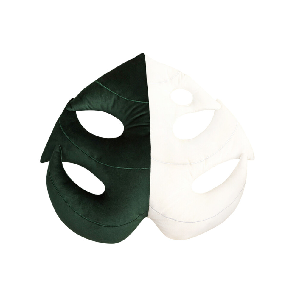 Soft Plush Tropical Monstera Cushion, Unique Novelty Leaf Shaped Throw Pillow for Home Decor Gift, Ultra Soft Fiber Fill Super Soft Velvet Fabric for