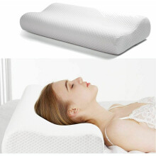 Nakkesmerterlindring, Cervikalpude til side-, ryg- og mavesovere, Memory Foam Contour med justerbar støtte, Åndbart betræk, 63x43CM