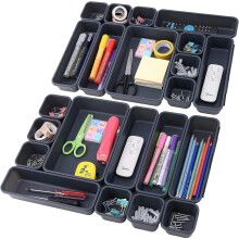 Organizzatore multifunzione per cassetti da scrivania, layout personalizzabile per una facile manutenzione, tappetino in plastica resistente di alta