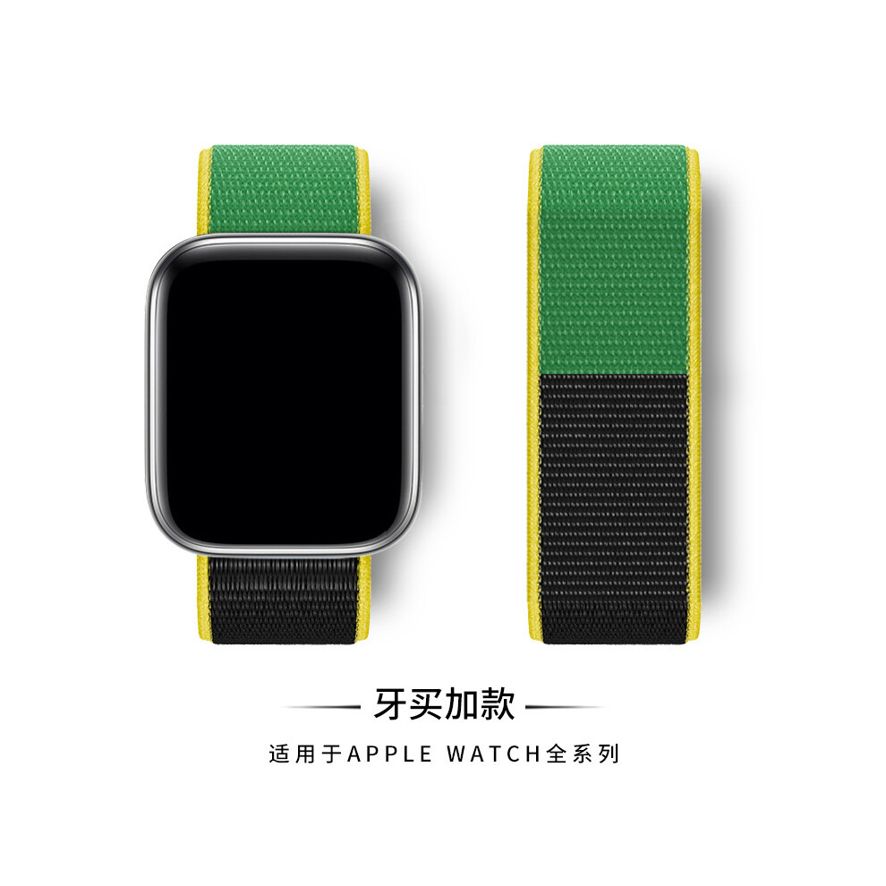 (97# Jamaica, 38/40/41/42Mm) For Apple Watch Nylon Woven Strap Series 8 7 6 5 4 3 2 Se 38/40/41Mm & 42/44/45 Mm 4069369289873