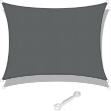 Zonnescherm met roestvrijstalen D-ringen voor buitenbeschutting, aanpasbaar UV-werend HDPE-doek met waterdicht ontwerp, robuust afdak voor de tuin