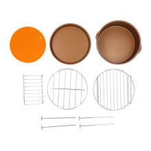 Bandeja antiaderente própria para lava-louças, suporte para fritadeira a ar em aço inoxidável, escorredor de alimentos multifuncional, suporte