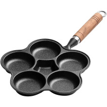 Household Cast Iron Pan,Omelette Pan, Fried Egg Burger Omelette Pot, Pancake Pot, NonStick Breakfast PotFive Holes