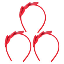 3Stk Glitzer Herz Haarschmuck Rotes Headband Für Damen &