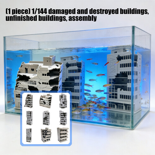 1:144 Ruined Damaged Building After War Assembling Model-7 2