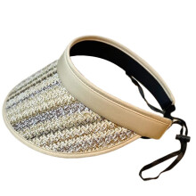 Chapeau de soleil à rayures colorées-gris clair Taille Unique