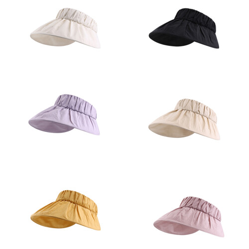 Chapeau à visière pliable, bords larges, taille réglable,-Jaune 1