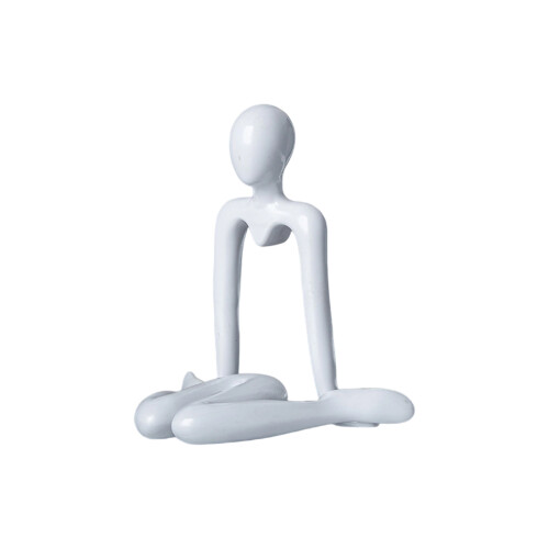 Abstract Thinker Plastic Statue Sculpture Desktop Book-White 1