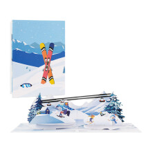 Artistic Paper Sculpture Christmas Card Winter Snow Scene
