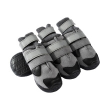 4PCS Dog Snow Boot Plush Lining Enhancing Grip Quick-Black 4
