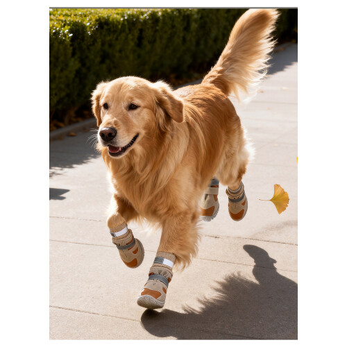 4PCS Dog Snow Boot Plush Lining Enhancing Grip Quick-Black 4 2