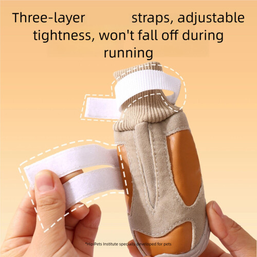 4PCS Dog Snow Boot Plush Lining Enhancing Grip Quick-Black 4 1
