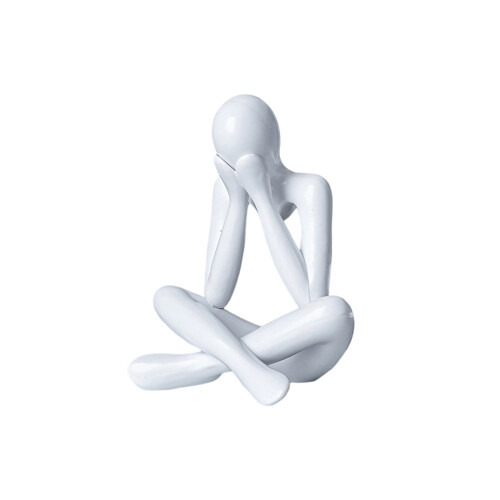 Künstlerische abstrakte Denker-Figur,-Weiß 4