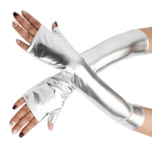 Gants métalliques de boîte de nuit pour soirée à thème de-Argent